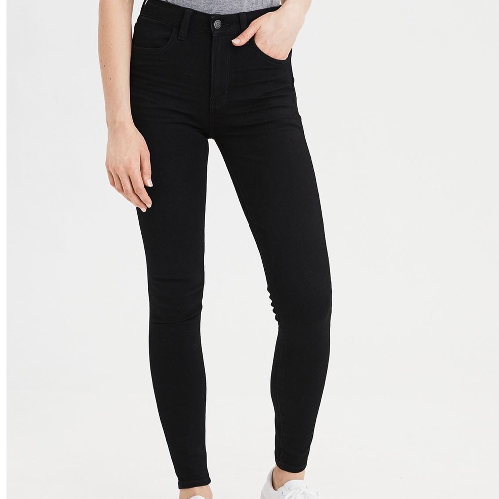 High Waisted black jeggings american eagle